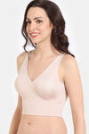 Zivame Double Layered Non Wired 3/4Th Coverage Bra Top With Removable Cookies - Peach Whip — thumbnail 3